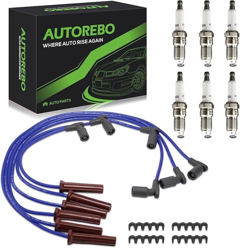 6-Pack Ignition Spark Plug Wires 51432 671-6258 & Iridium Plugs for Ch