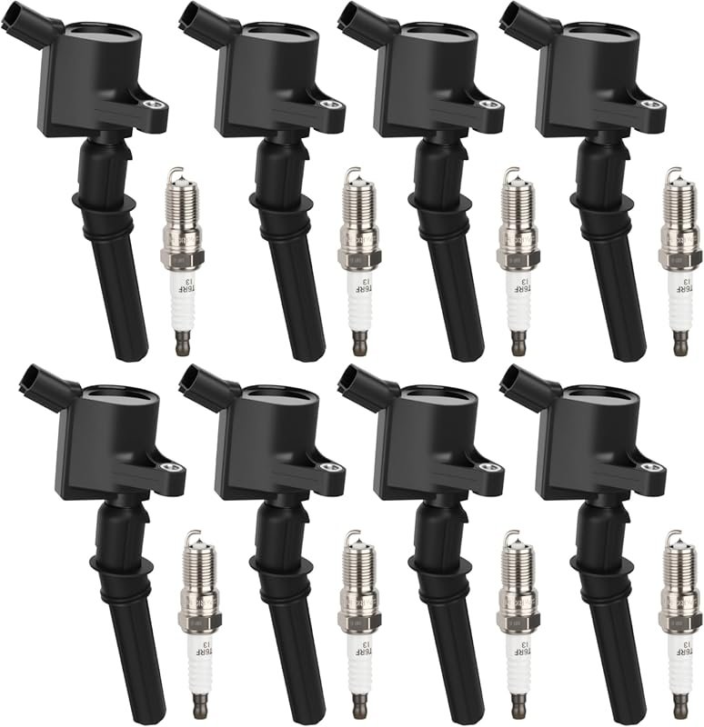 8-Pack Ignition Coils & Spark Plugs Compatible with Ford 5.4L V8 Vehic