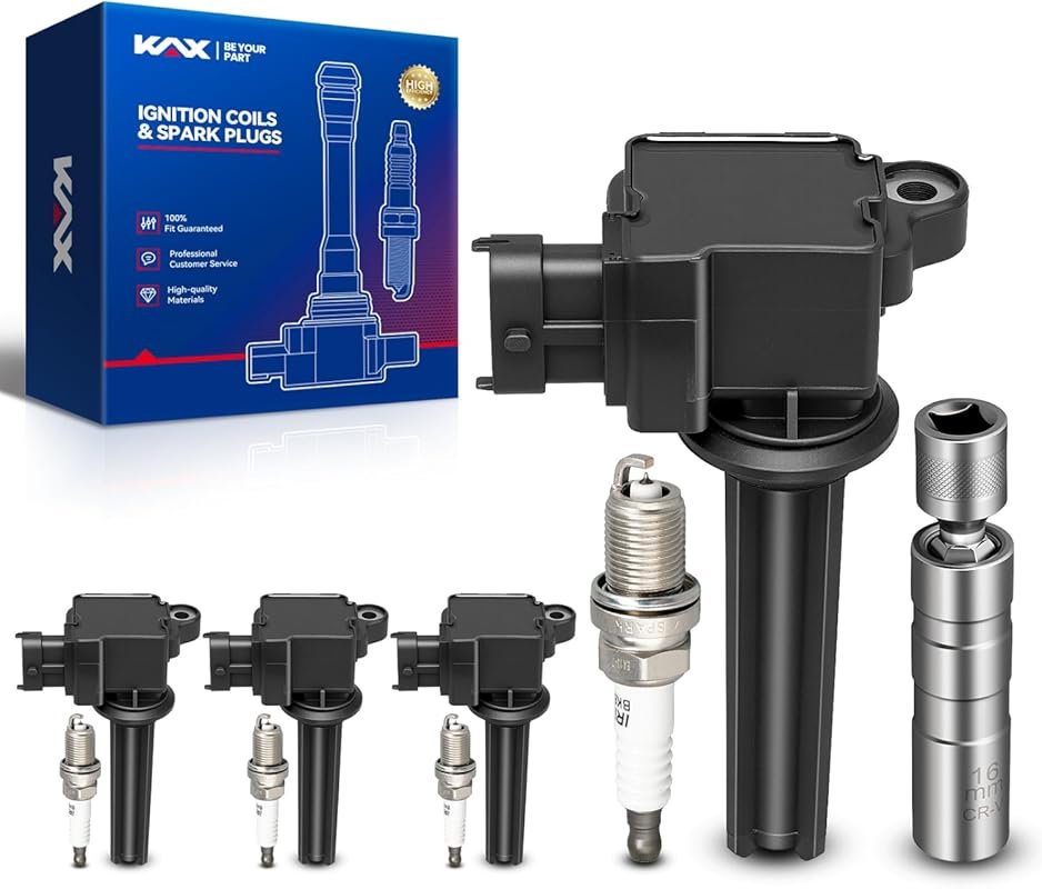KAX UF526 Ignition Coil & Iridium Spark Plug Set for Saab 9-3 2.0T 200