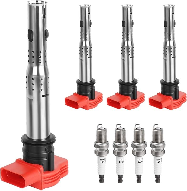 UF529 Ignition Coil Pack & Spark Plugs for 2.0T VW Jetta Passat GTI Ti