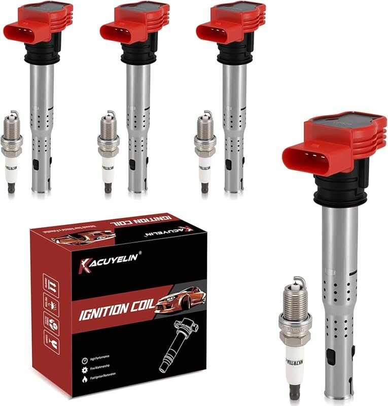 UF529 Ignition Coil Pack & Double Iridium Spark Plugs for Audi A4 A6 V