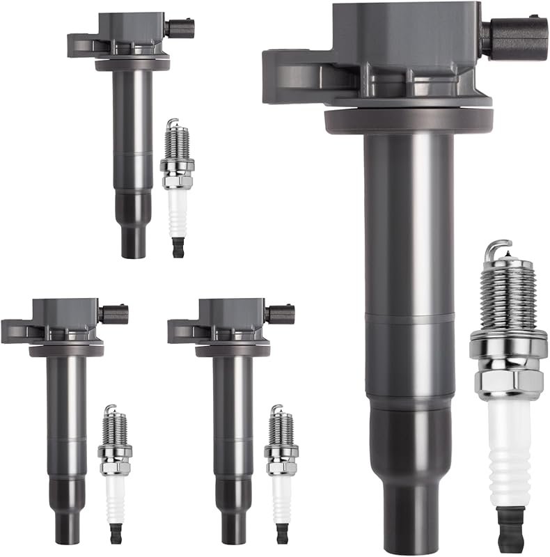 Motorevo Ignition Coil Pack & Iridium Spark Plugs Set of 4 for Toyota