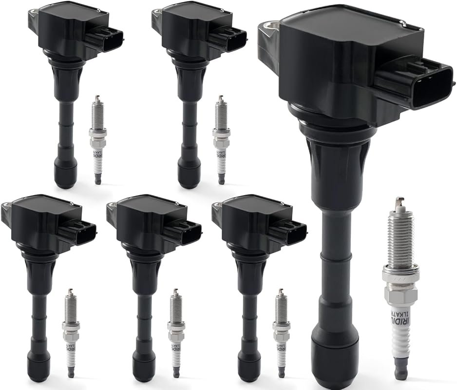 6-Pack Ignition Coil Pack & Iridium Spark Plugs for Nissan Altima, Max