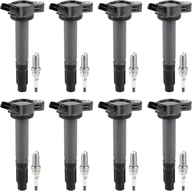 JDMON 8-Pack Ignition Coils & Spark Plugs for Toyota Land Cruiser Sequ