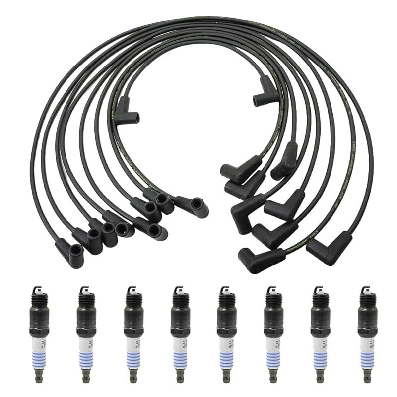 8 Iridium Spark Plugs 9 Wires Kit for GM SBC BBC V8 Engines 262-454 Ch
