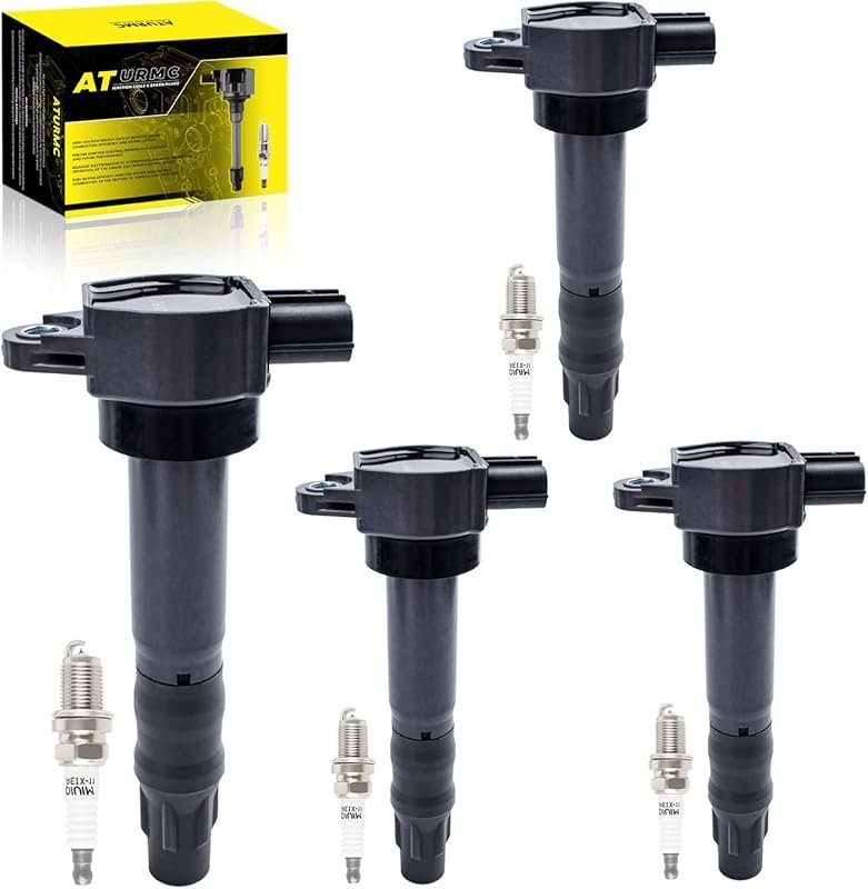 UF532 Ignition Coil & Iridium Spark Plug Set Compatible with Mitsubish