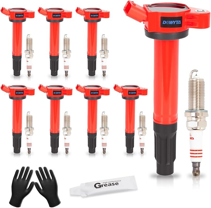Upgraded 8-Pack Ignition Coils & Spark Plugs for Toyota Tundra, Sequoi