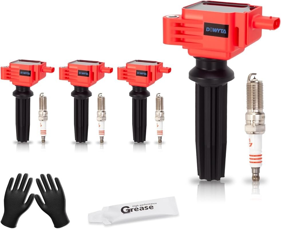 Upgraded 4-Pack Ignition Coils & Spark Plugs for Ford Focus Edge Escap