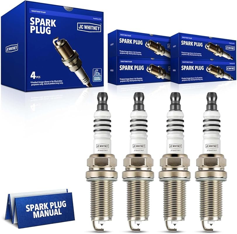 JC Whitney 4pc Double Iridium Spark Plugs for Lexus IS300, NX300, RC300 (2.0L L4 Engine)