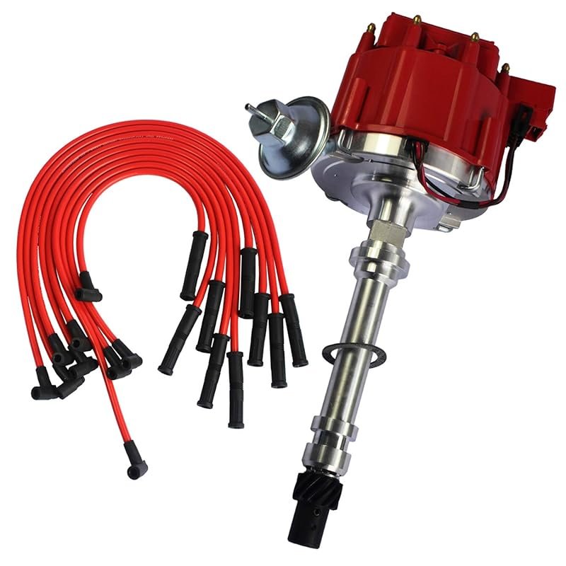 JDMSPEED HEI Distributor and Spark Plug Wire Ignition Combo Kit for Ch