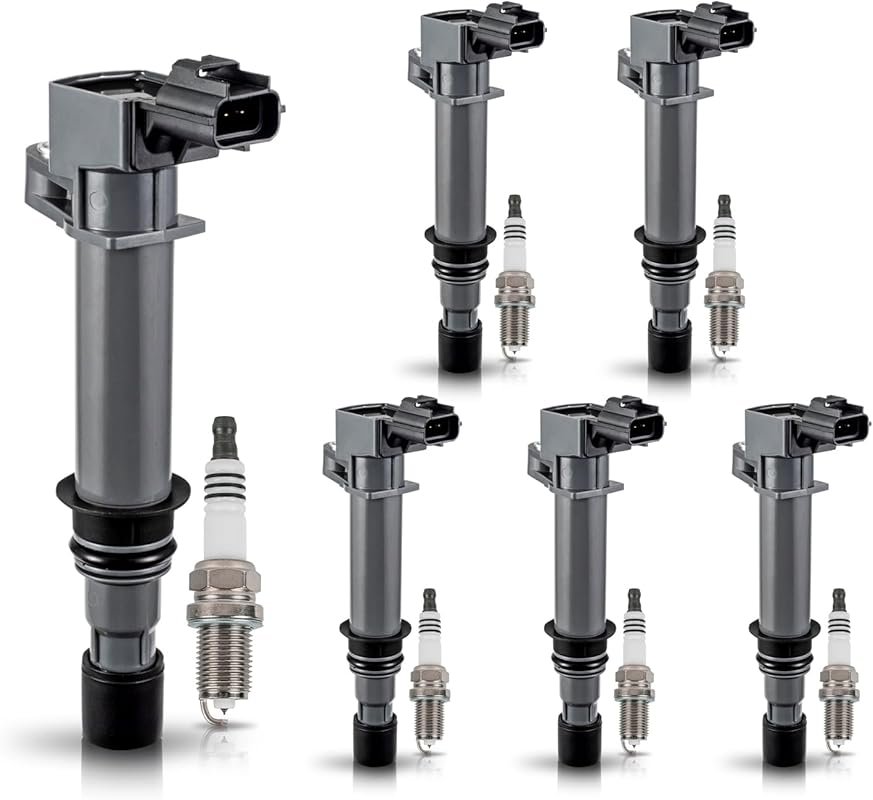 ENA 6-Pack Ignition Coils and Spark Plugs for Dodge Jeep 3.7L V6 2002-