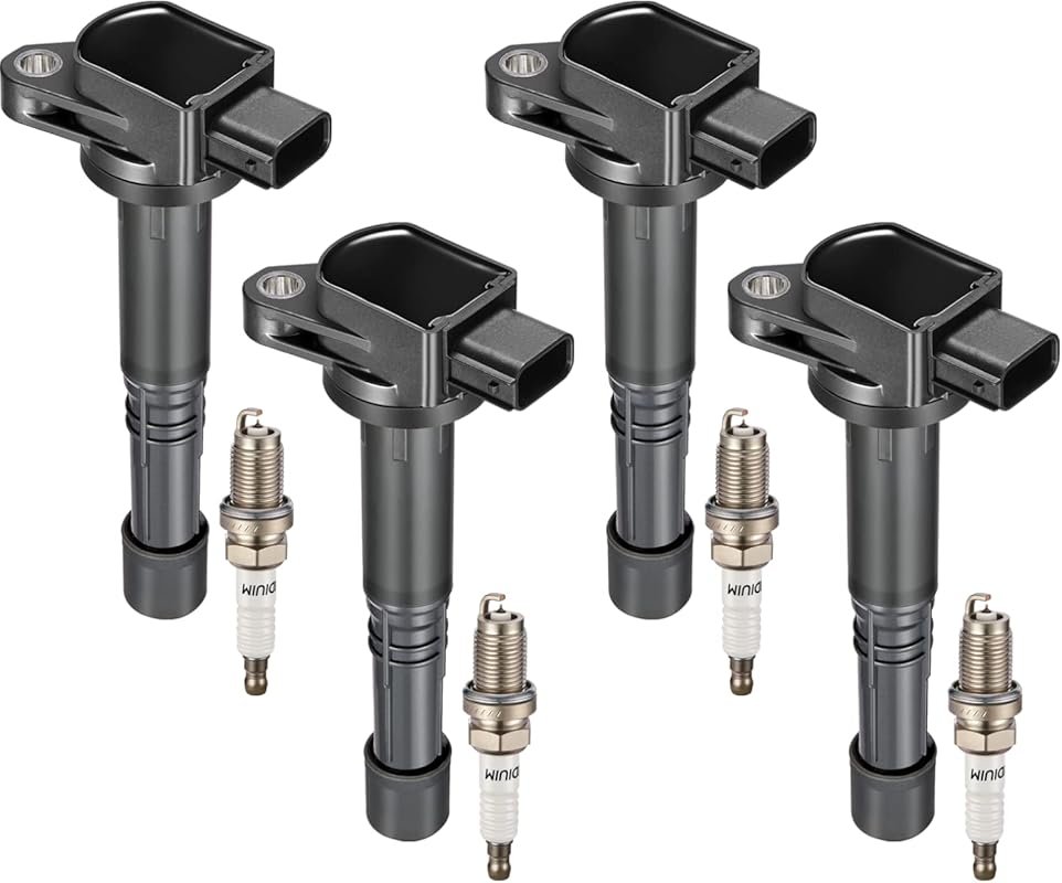 BDFHYK Ignition Coil Pack and Iridium Spark Plug Set for Honda Accord 
