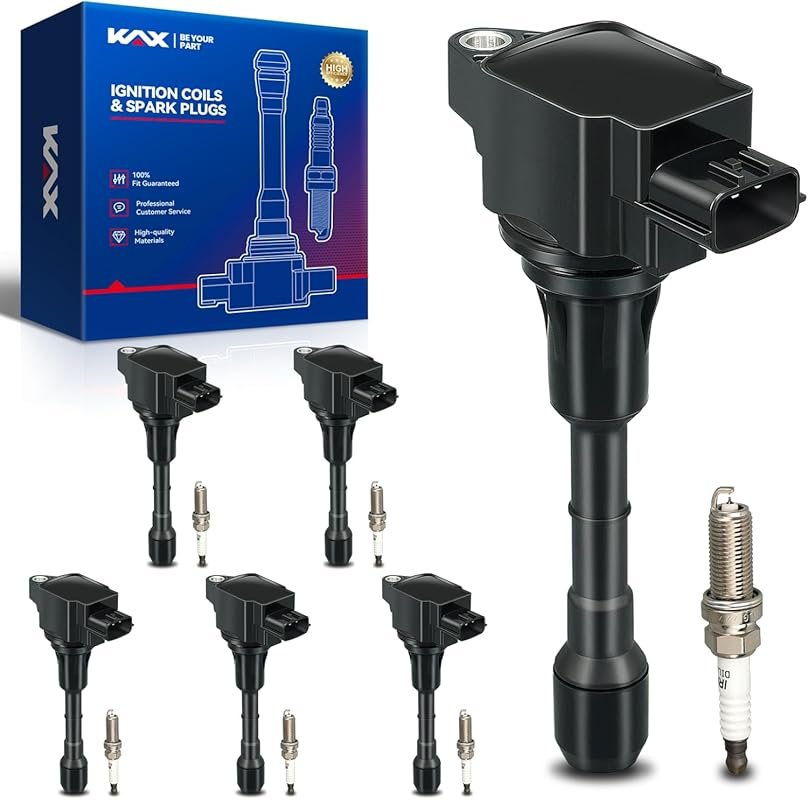 KAX 6-Pack Ignition Coils and Double Iridium Spark Plugs for Infiniti 