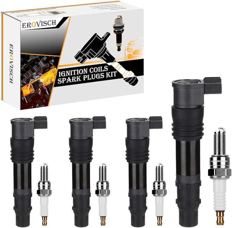 4 Pack F6T547 Ignition Coils and Spark Plugs
