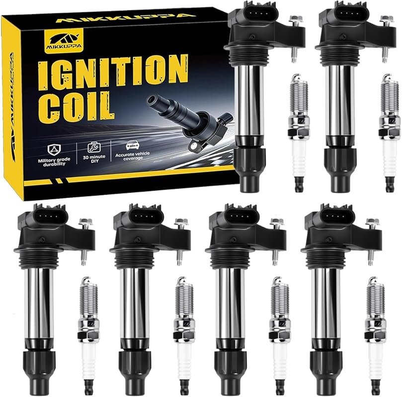 MIKKUPPA UF569 Ignition Coil Packs and Iridium Spark Plug Set for GM V