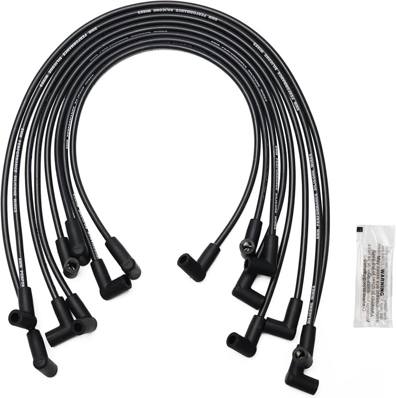 8.0mm Black Silicone Spark Plug Wire Set for Chevy GMC Small Block HEI