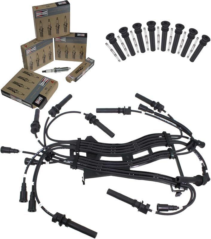 APDTY Tune Up Kit with Spark Plugs and Ignition Wires for 2003-2005 Do