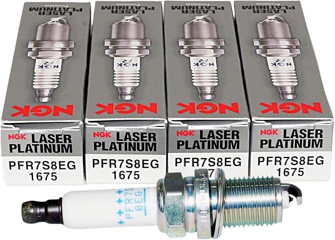 NGK 1675 PFR7S8EG Laser Platinum Spark Plugs Set of 4 for Audi and Vol