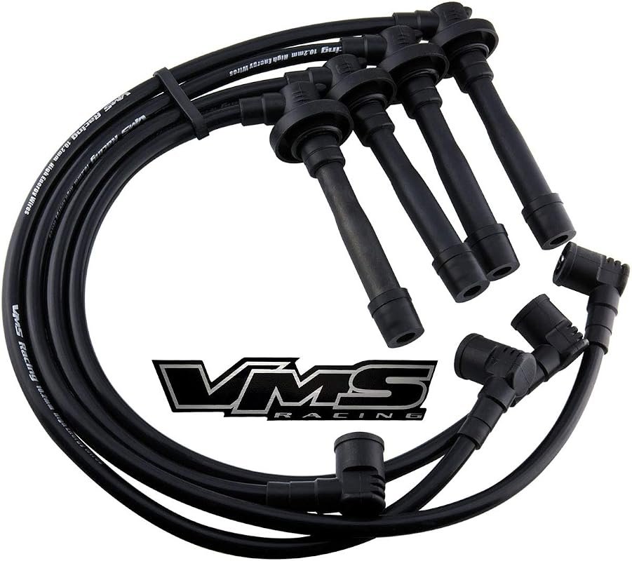 VMS Racing 10.2mm High Performance Black Ignition Spark Plug Wire Set