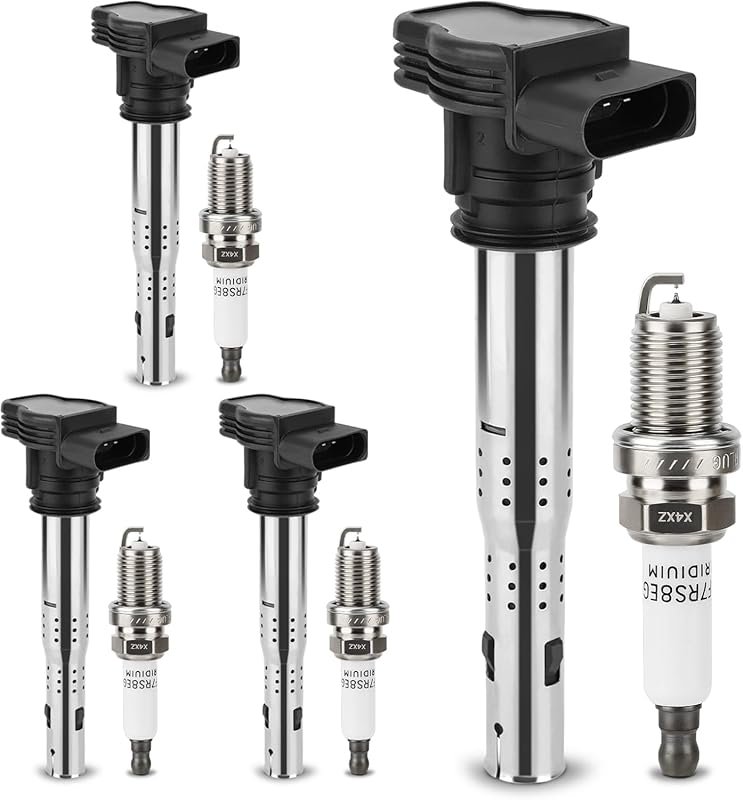 UF575 Ignition Coil and 1675 Double Iridium Spark Plug Kit for Audi an