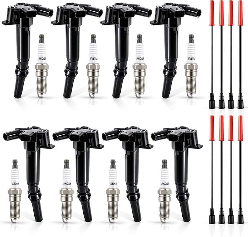 Ignition Coil, Spark Plug, and Wire Set Compatible with Ford F-150 and