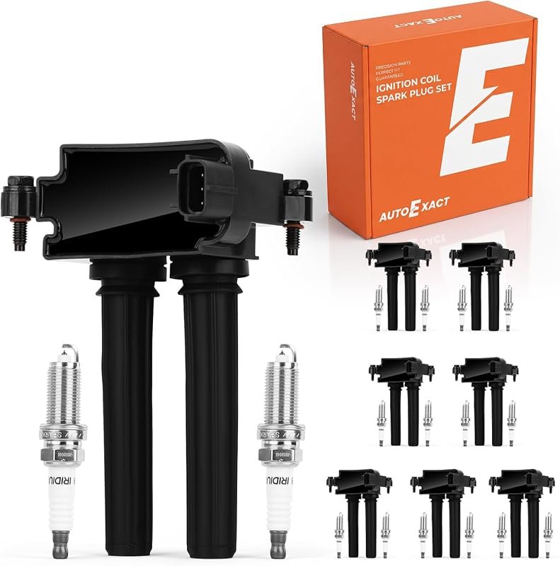 Autoexact 5.7L Hemi Ignition Coil and Iridium Spark Plug Set for Chrys
