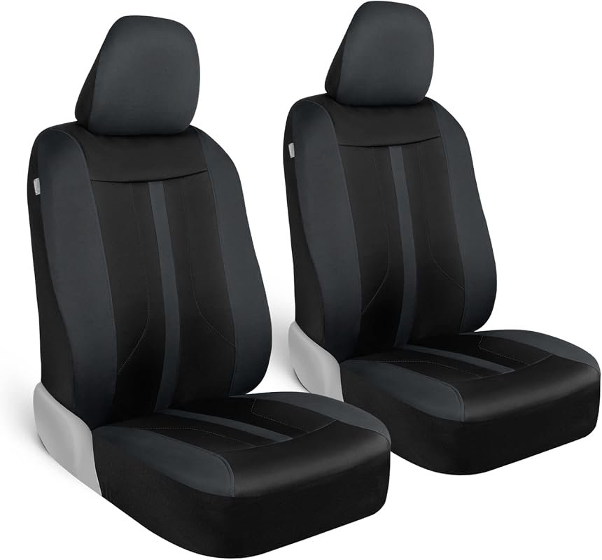 Motor Trend Gray Cloth Front Car Seat Covers - Premium Durable Automot