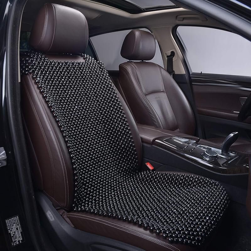 Natural Wood Beaded Seat Cover