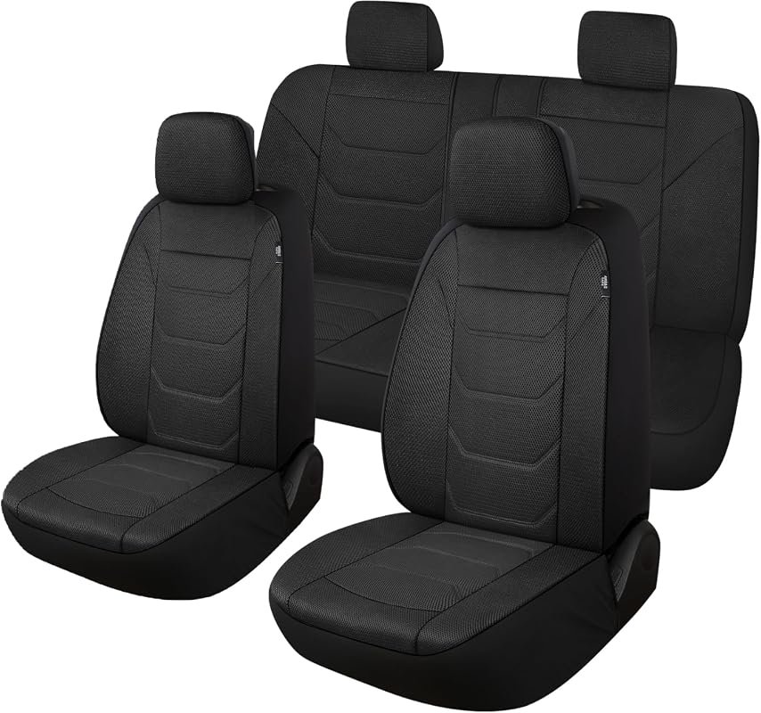 Pariiaotin 3D Air Mesh Full Set Car Seat Covers - Breathable Washable 