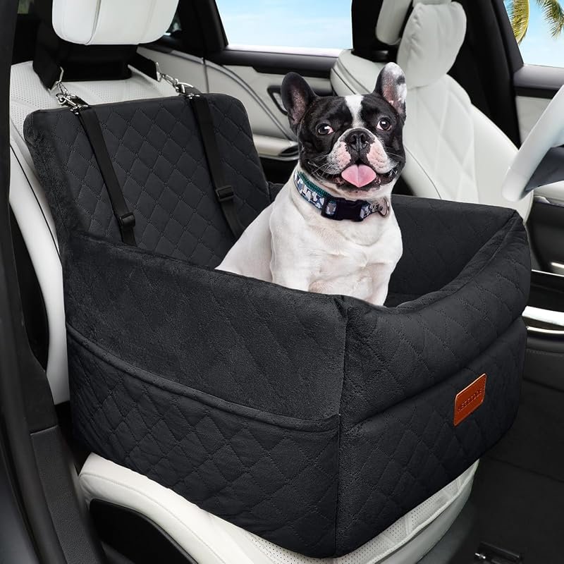 HEGGCOOE Memory Foam Dog Car Seat for Small Medium Dogs, Detachable Wa