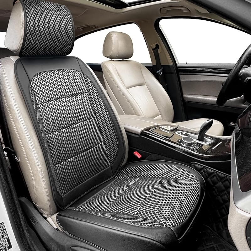Black Ventilated Cooling Car Seat Cover