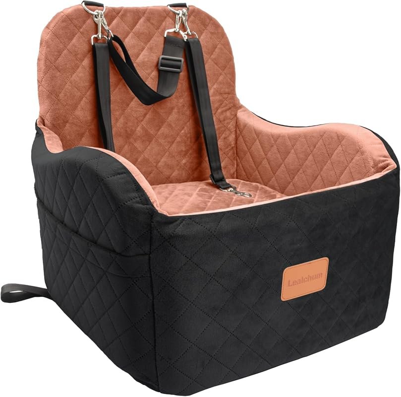 Lealchum Elevated Dog Booster Car Seat for Small Medium Dogs, Washable