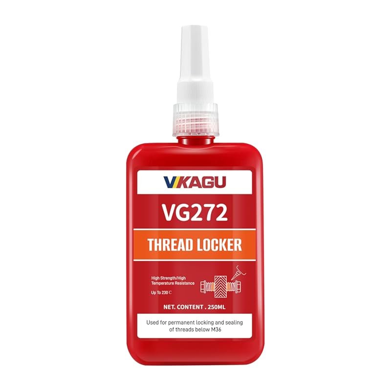 VIKAGU 272 High Strength Red Threadlocker, 250ml Industrial Adhesive f
