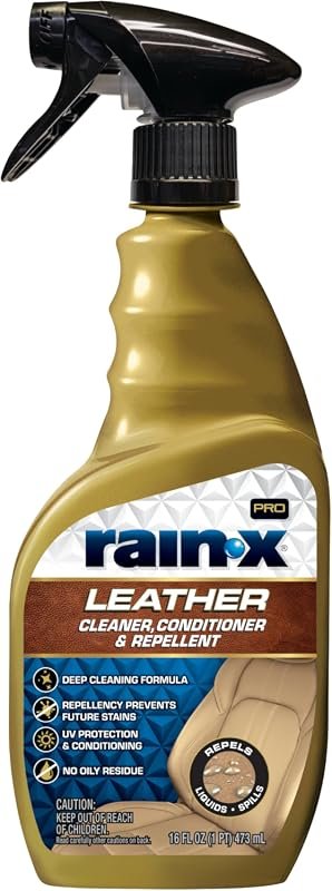 Rain-X Leather Cleaner Conditioner and Repellent for Car Interiors wit