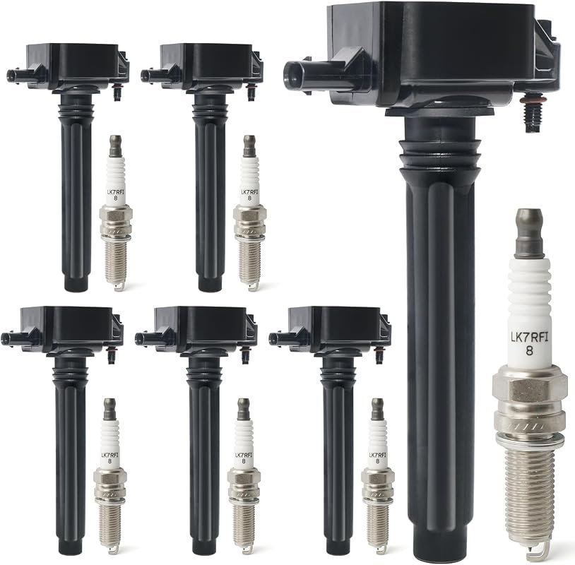 6-Piece Ignition Coil Pack and Iridium Spark Plug Set for Chrysler Dod