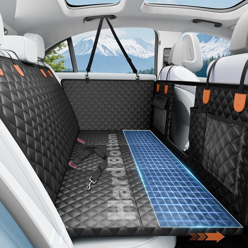 Heavy Duty Hard Bottom Dog Car Seat Cover Hammock Holds 400lbs for Car
