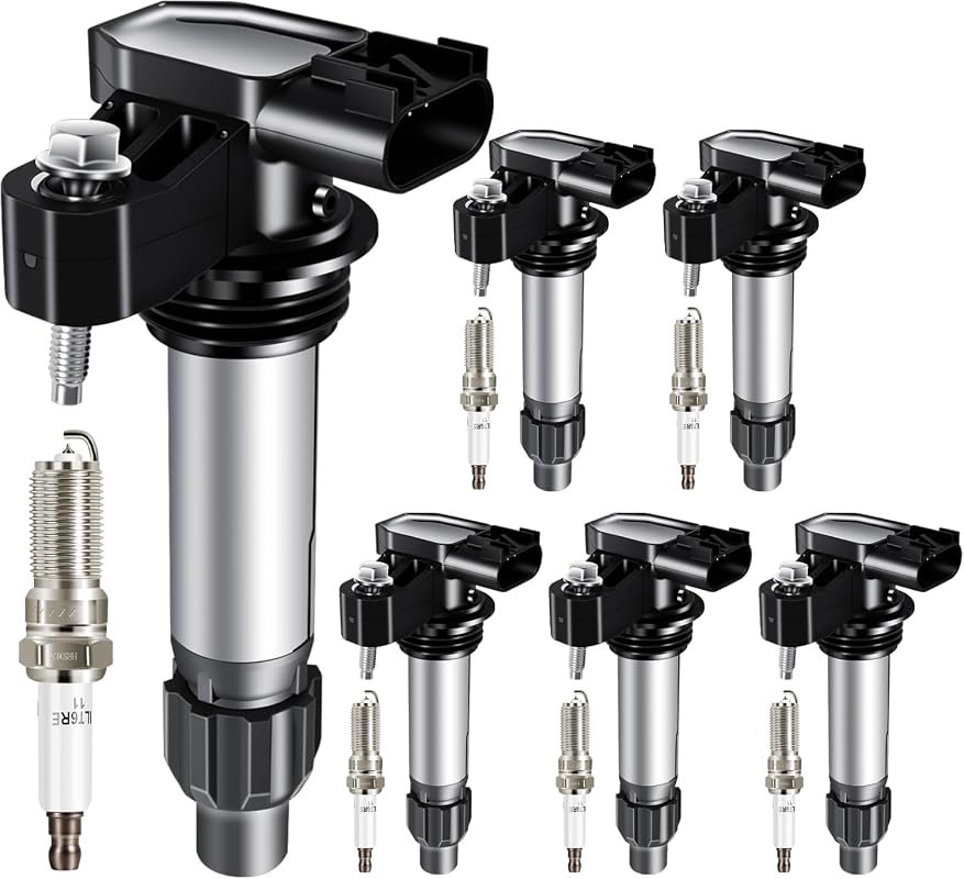 UF569 Ignition Coil and 6 Iridium Spark Plugs Set for GM 3.6L V6 Engin