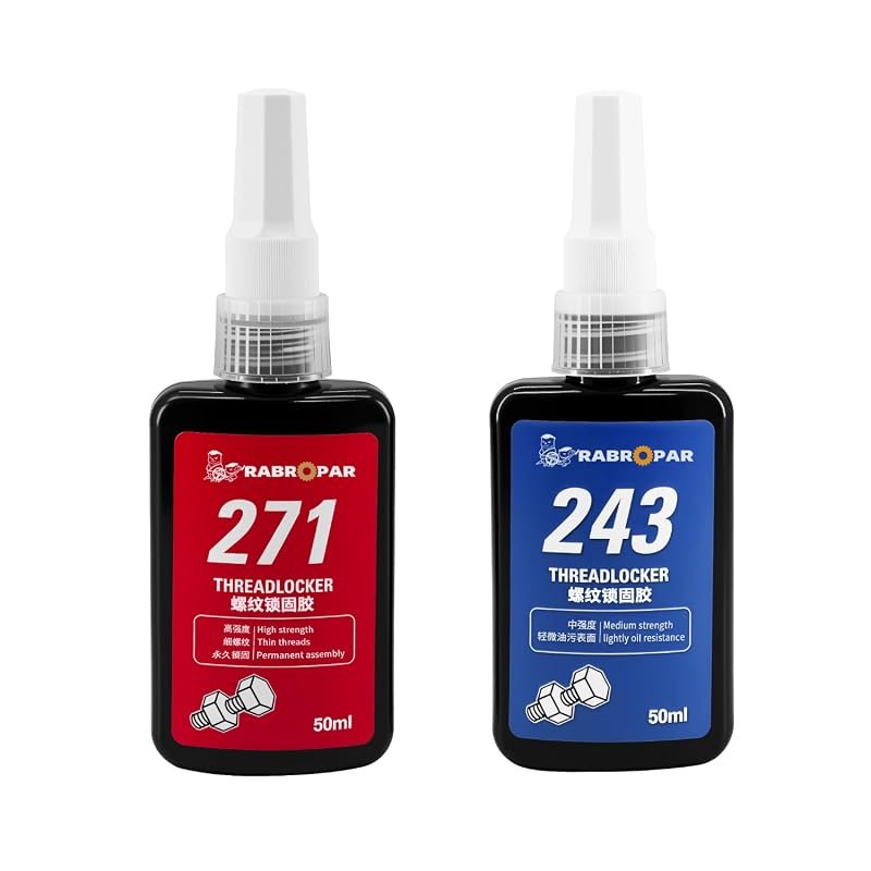 Blue and Red Thread Locker Kit, 100ml Set for Bolts, Nuts, and Fastene
