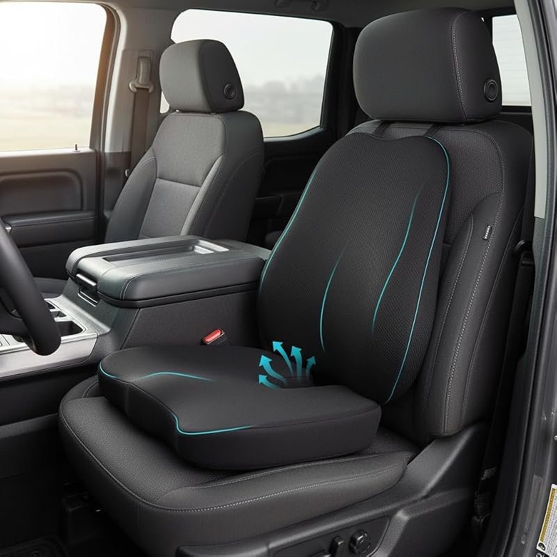 Memory Foam Car Seat Cushion with Lumbar Support for Enhanced Comfort 