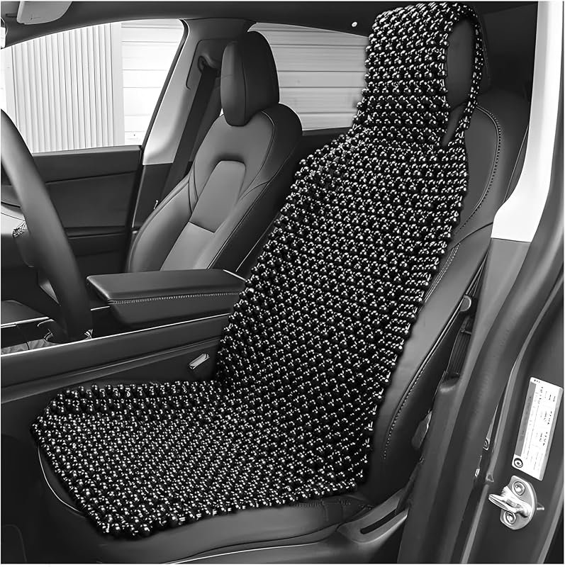 Natural Wood Beaded Seat Cushion