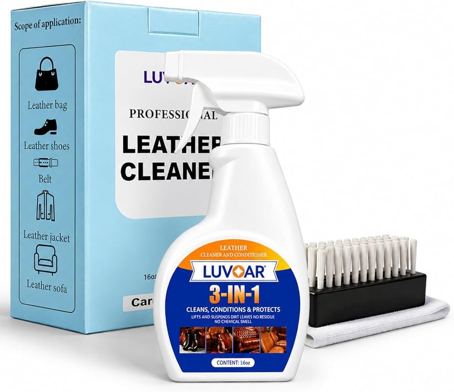 3-in-1 Leather Furniture Cleaner Spray for Deep Cleaning Couches, Sofa