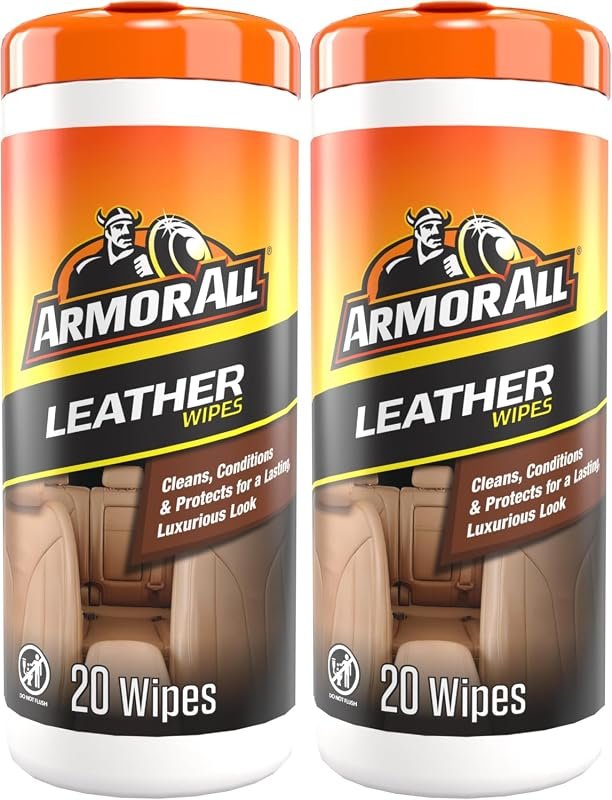 Armor All Leather Interior Cleaning Wipes for Vehicles, 20 Count Pack 