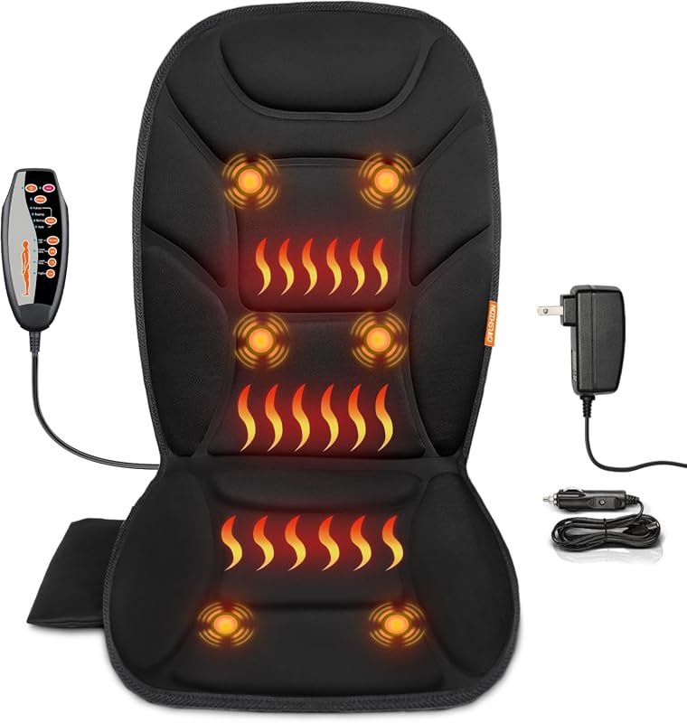CARSHION Full Back and Thigh Massage Chair Pad with Soothing Heat Ther