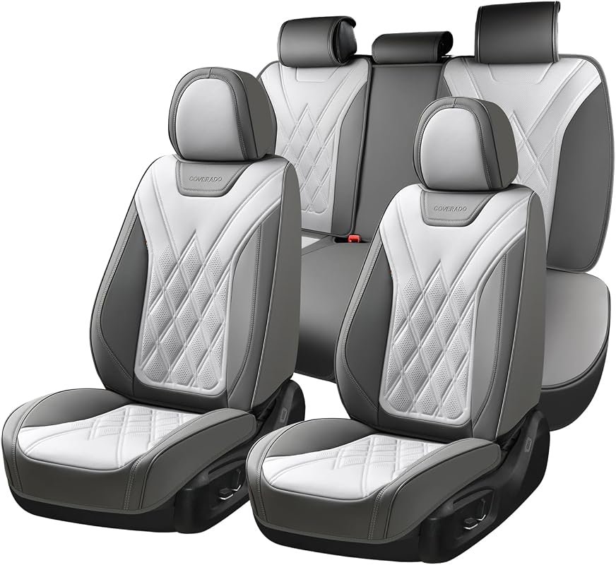 Coverado Waterproof Leather Full Set Car Seat Covers