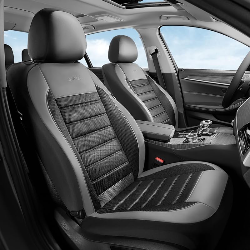 Coverado Luxury Leather and Mesh Front Seat Covers