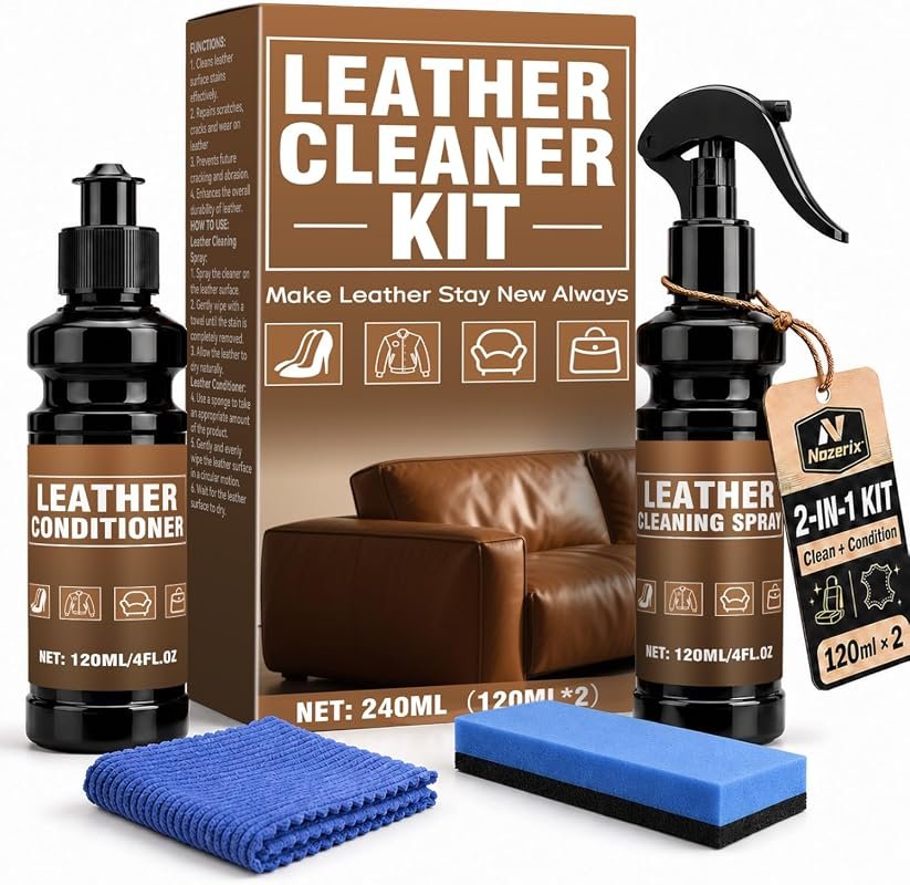 5-Piece Leather Cleaner Conditioner Kit