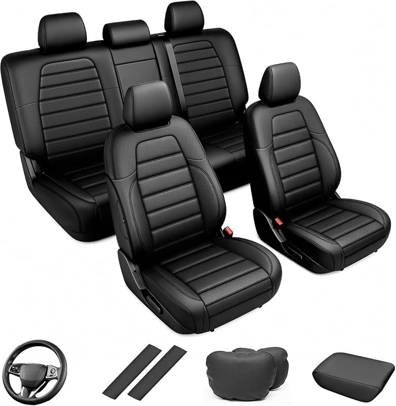 AOMSAZTO Custom Full Set Leather Seat Covers for Honda CRV 2017-2022, 