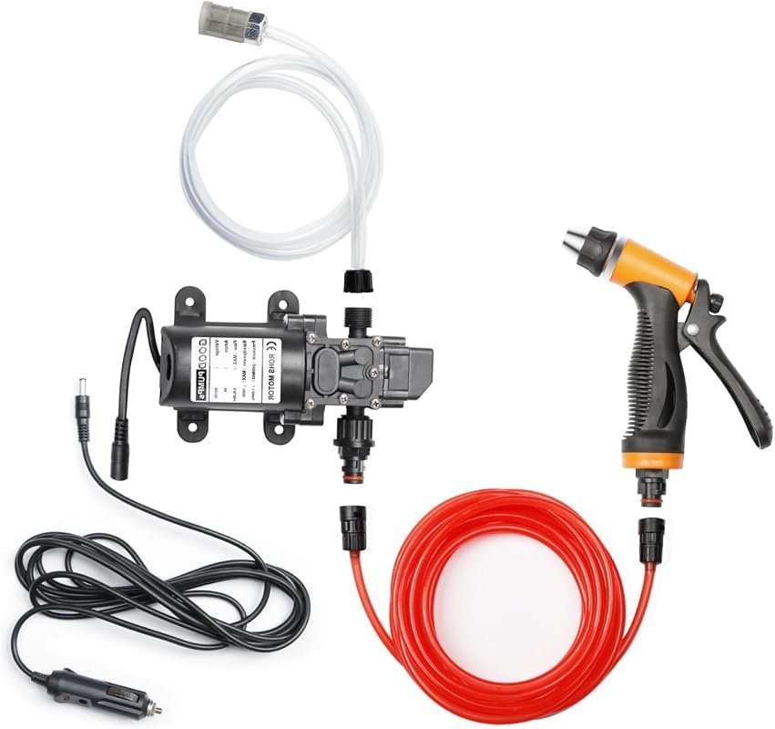 Portable Intelligent Electric Pressure Washer Pump 100W 160 PSI 12V Po