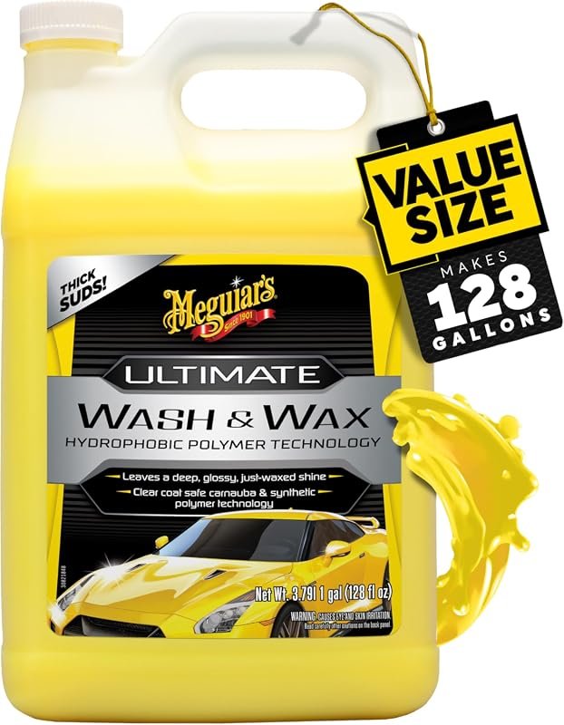 Meguiar's Ultimate Wash and Wax Car Shampoo, Carnauba Protection, High