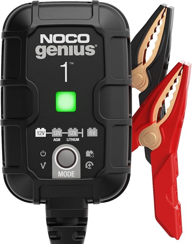 NOCO GENIUS1 1A 6V and 12V Smart Battery Charger, Trickle Charger, and Maintainer